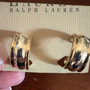 Vintage signed Ralph Lauren Hoop Earrings